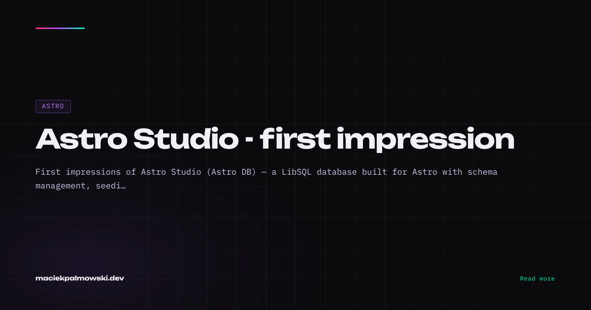 Astro Studio - first impression | Maciek Palmowski