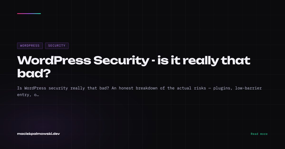 WordPress Security - is it really that bad? | Maciek Palmowski